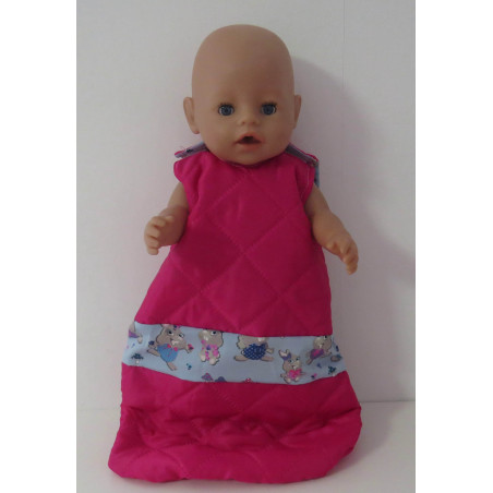 gewatteerde slaapzak hard roze konijnen baby born 43cm
