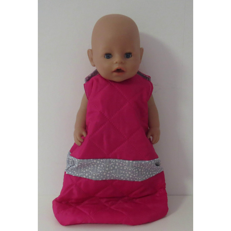 gewatteerde slaapzak hard roze grijs baby born 43cm