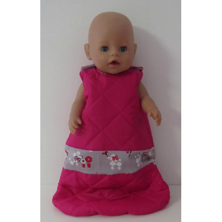gewatteerde slaapzak hard roze poedel baby born 43cm