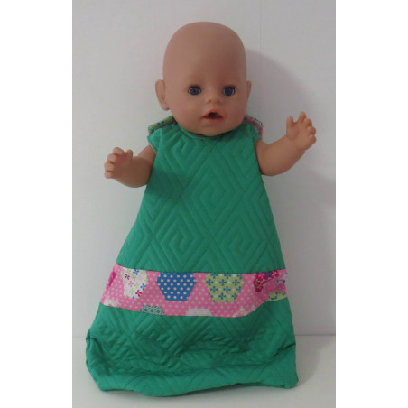 gewatteerde slaapzak groen roze baby born 43cm