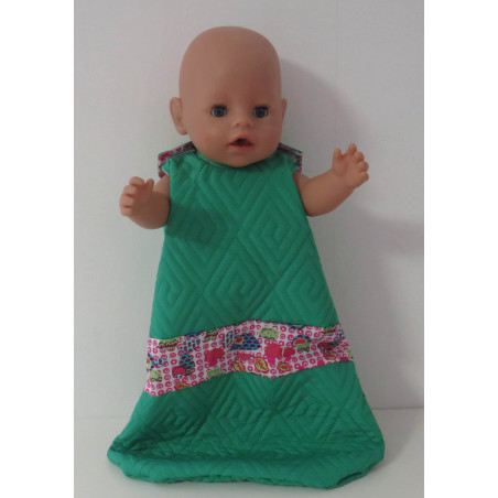 gewatteerde slaapzak groen paddestoelen baby born 43cm