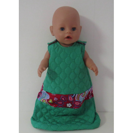 gewatteerde slaapzak groen gekleurd baby born 43cm
