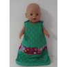 gewatteerde slaapzak groen gekleurd baby born 43cm