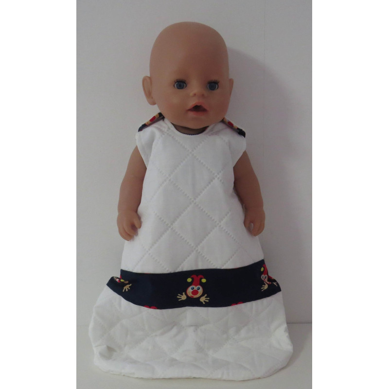 gewatteerde slaapzak wit joki baby born 43cm