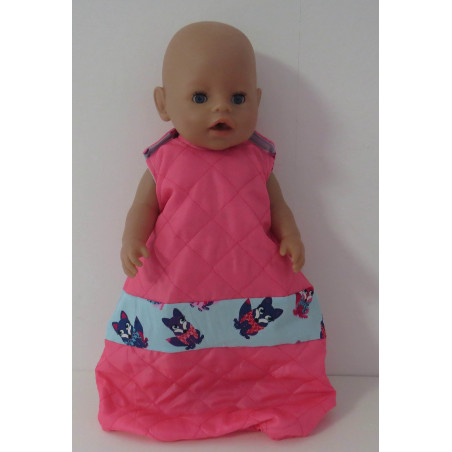 gewatteerde slaapzak roze vossen baby born 43cm
