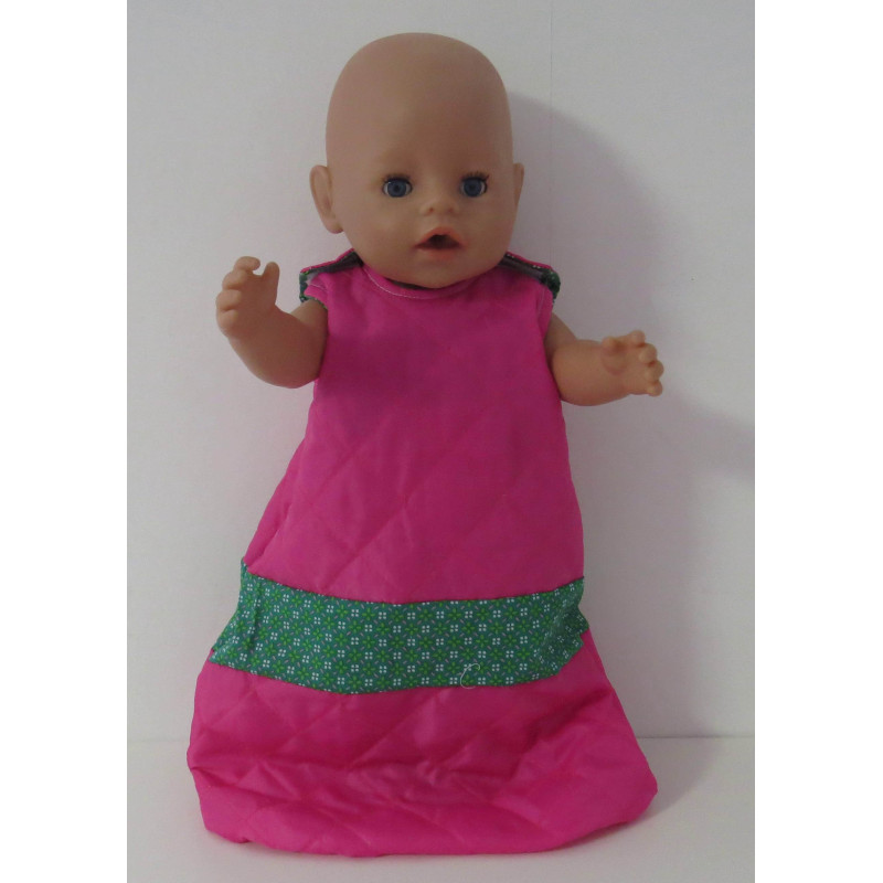 gewatteerde slaapzak hard roze groen baby born 43cm