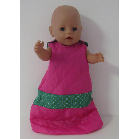 gewatteerde slaapzak hard roze groen baby born 43cm