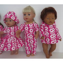 gift set hard roze met bloemen baby born 43cm