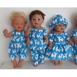 gift set blauw met olifanten baby born 43cm