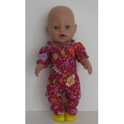 jumpsuit rood snoepjes baby...