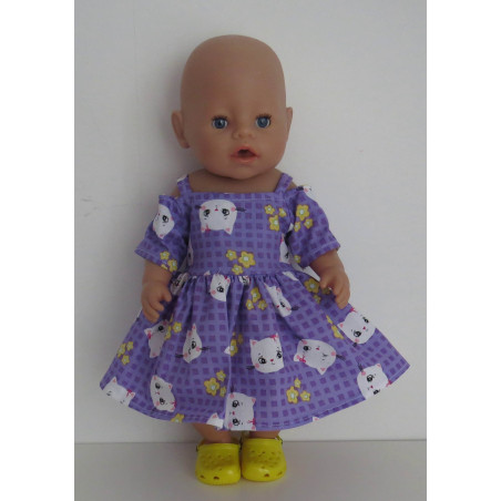 zomersejurk lila kat baby born 43cm