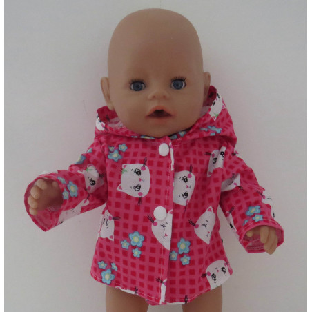 zomerjas roze kat baby born 43cm