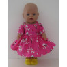 zomerse jurk hard roze poedel  baby born 43cm