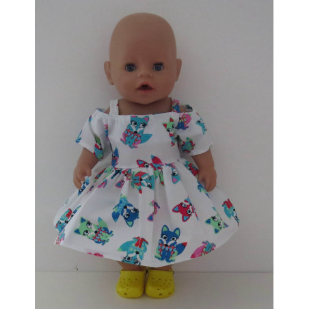 zomerse jurk vossen baby born 43cm