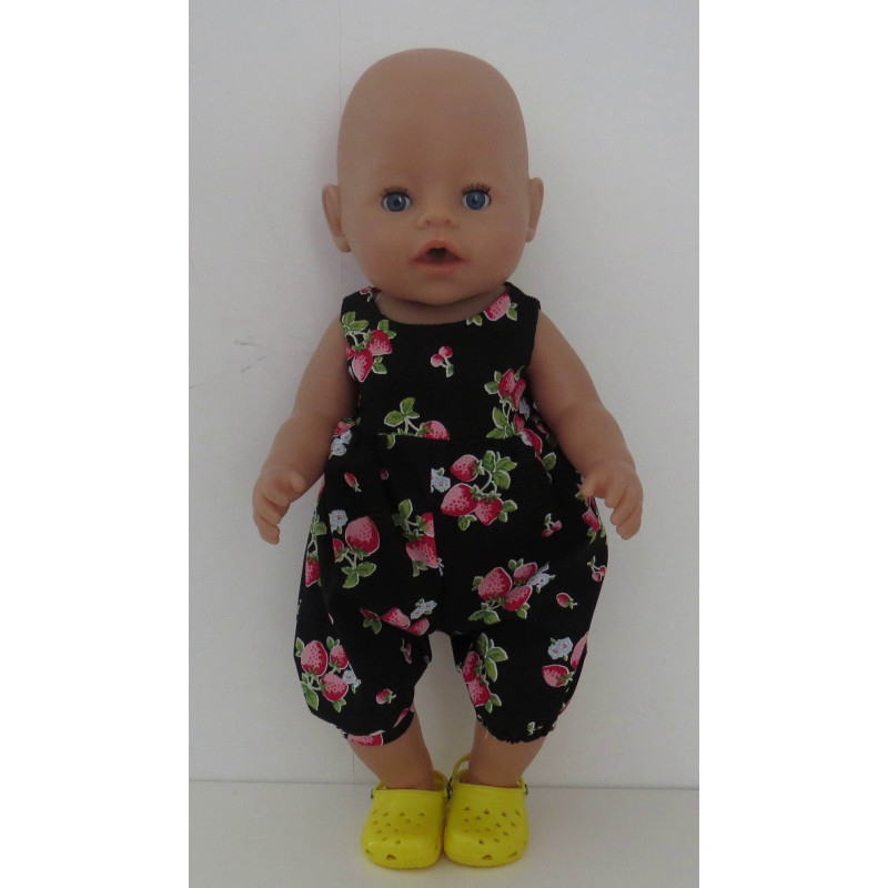 speelpakje zwart aardbeien baby born 43cm