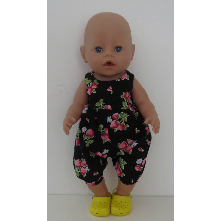 speelpakje zwart aardbeien baby born 43cm
