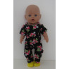 jumpsuit zwart aardbeien baby born 43cm