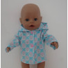 zomer jas blauw hartje roze baby born 43cm