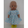 zomersejurk blauw hartjes roze baby born 43cm