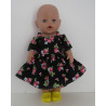 zomersejurk zwart aardbeien baby born 43cm