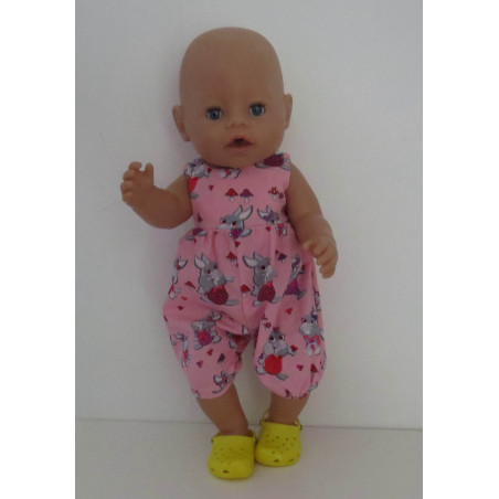 speelpakje roze konijn baby born 43cm