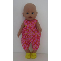 speelpakje roze ruit baby...