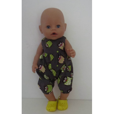 speelpakje grijs uilen baby born 43cm