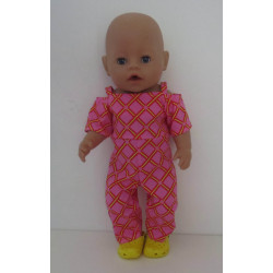 jumpsuit roze ruit baby...