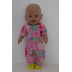 jumpsuit roze baby born 43cm