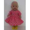zomersejurk roze ruit baby born 43cm