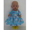 zomersejurk kat blauw baby born 43cm