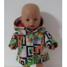 softshell winterjas wit giraffe baby born 43cm