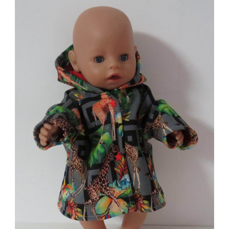 softshell winterjas grijs giraffe baby born 43cm