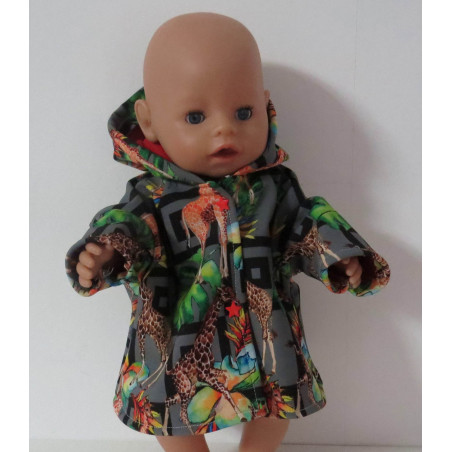 softshell winterjas grijs giraffe baby born 43cm