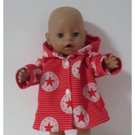 softshell winterjas rood ster baby born 43cm
