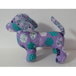 knuffel teckel lila met lila 30/25cm