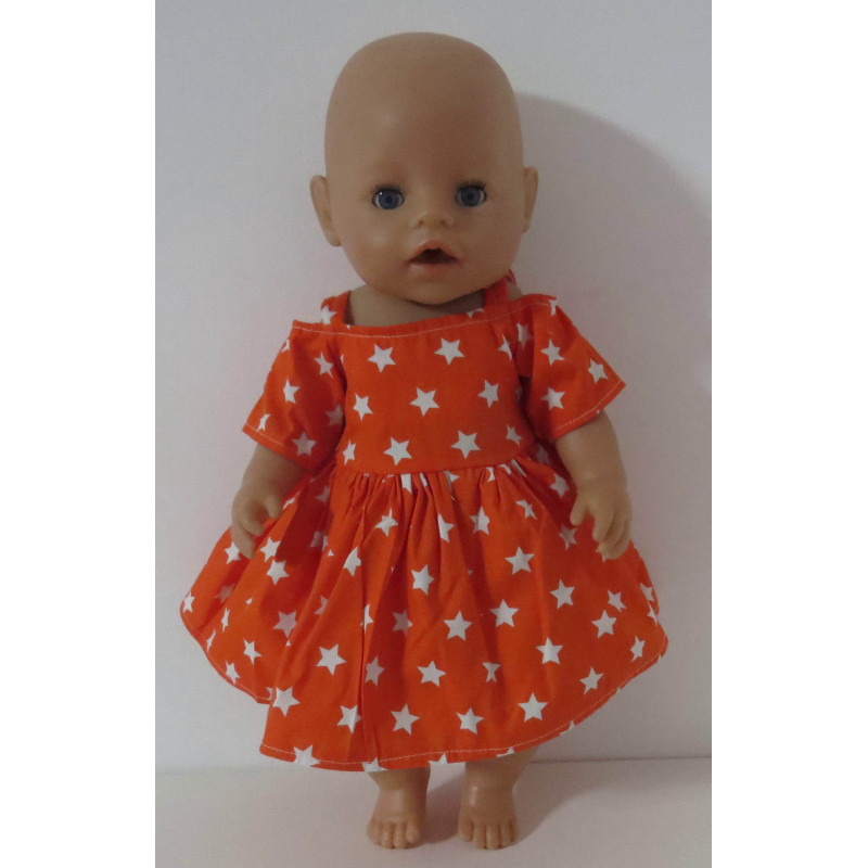zomerse jurk oranje sterren baby born 43cm