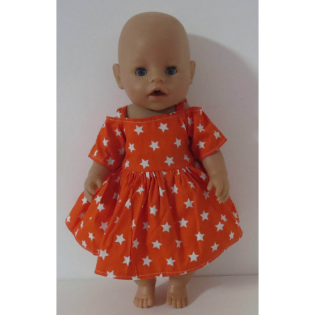 zomerse jurk oranje sterren baby born 43cm