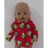 zomer jas rood uilen  baby born 43cm
