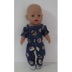 jumpsuit blauw uilen  baby...