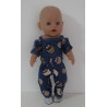jumpsuit blauw uilen  baby born 43cm