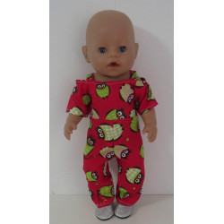 jumpsuit rood uilen baby...
