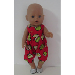 speelpakje rood uilen baby...