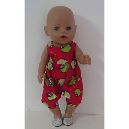 speelpakje rood uilen baby born 43cm
