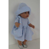 zomerjurk outfitt blauw stippen roze baby born 43cm