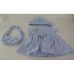zomerjurk outfitt blauw stippen roze baby born 43cm