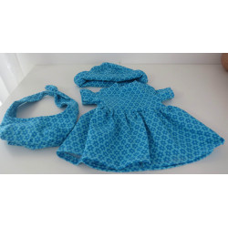 zomerjurk outfitt blauw bloemen baby born 43cm