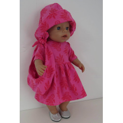 zomerjurk outfitt hard roze bloemen baby born 43cm