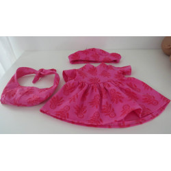 zomerjurk outfitt hard roze bloemen baby born 43cm