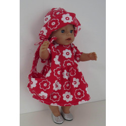 zomerjurk outfitt rood bloemen baby born 43cm